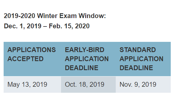 Cert exam window Cert exam window